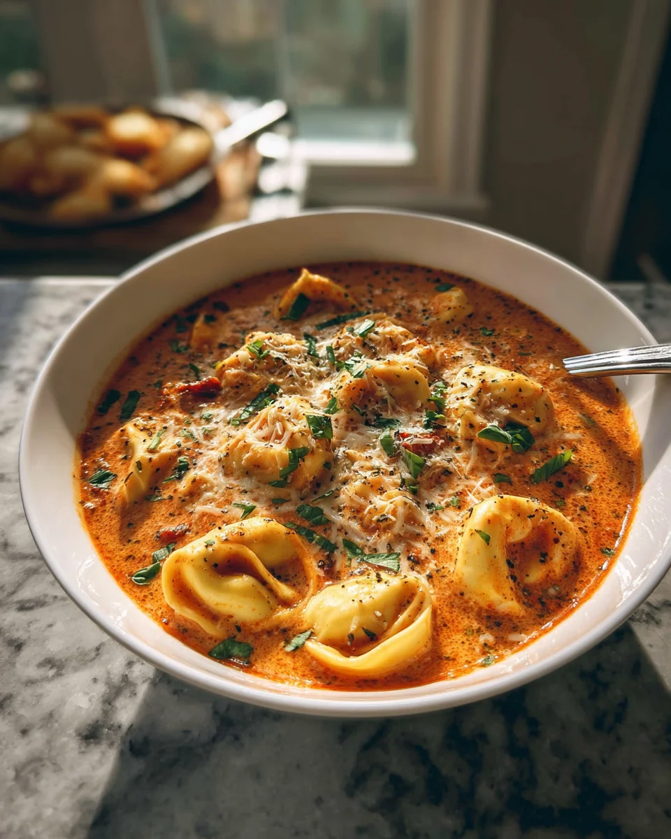 Cheesy Tomato Tortellini Soup: Comfort in Every Spoonful!