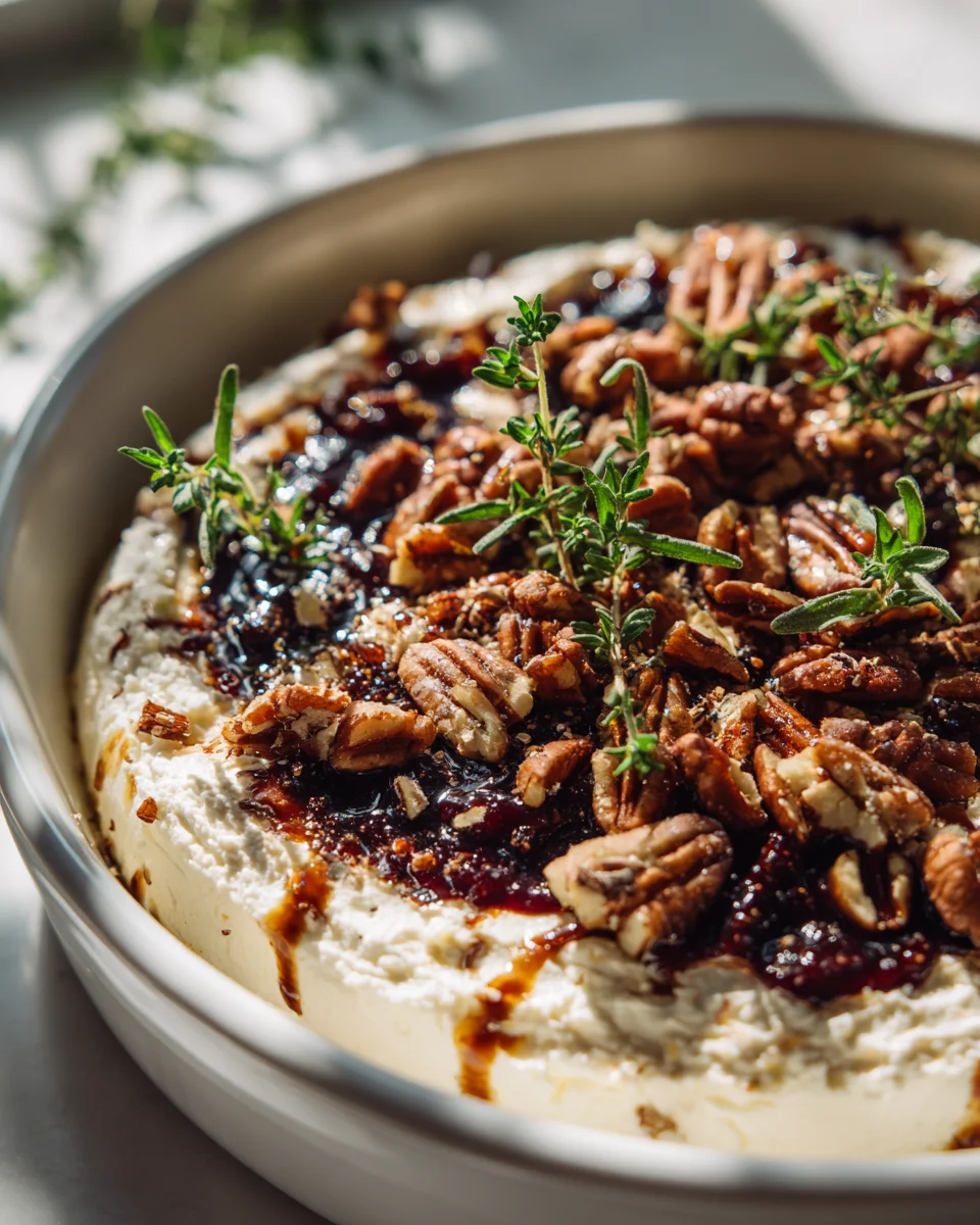 Delicious Goat Cheese Appetizer with Fig Jam & Pecans