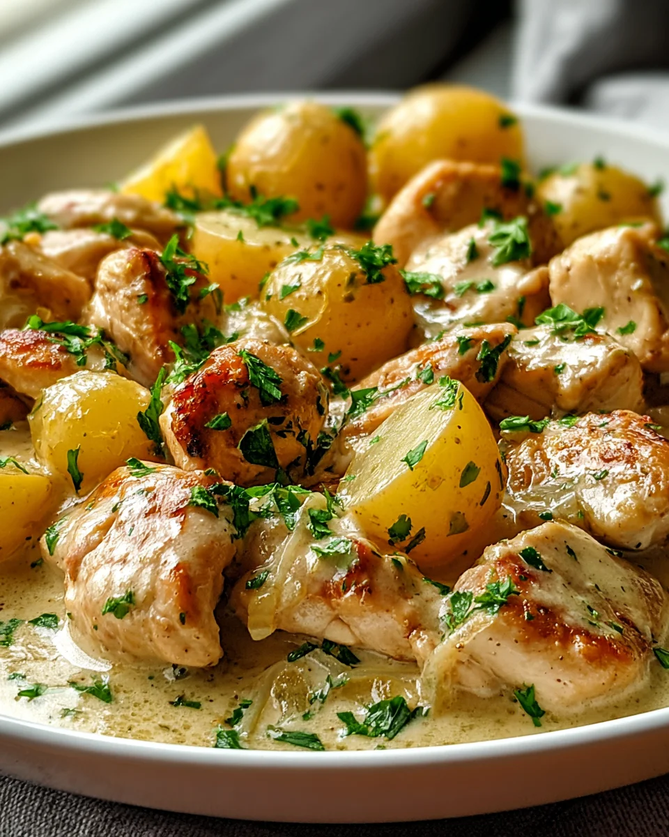 Delicious Garlic Parmesan Crockpot Chicken & Potatoes