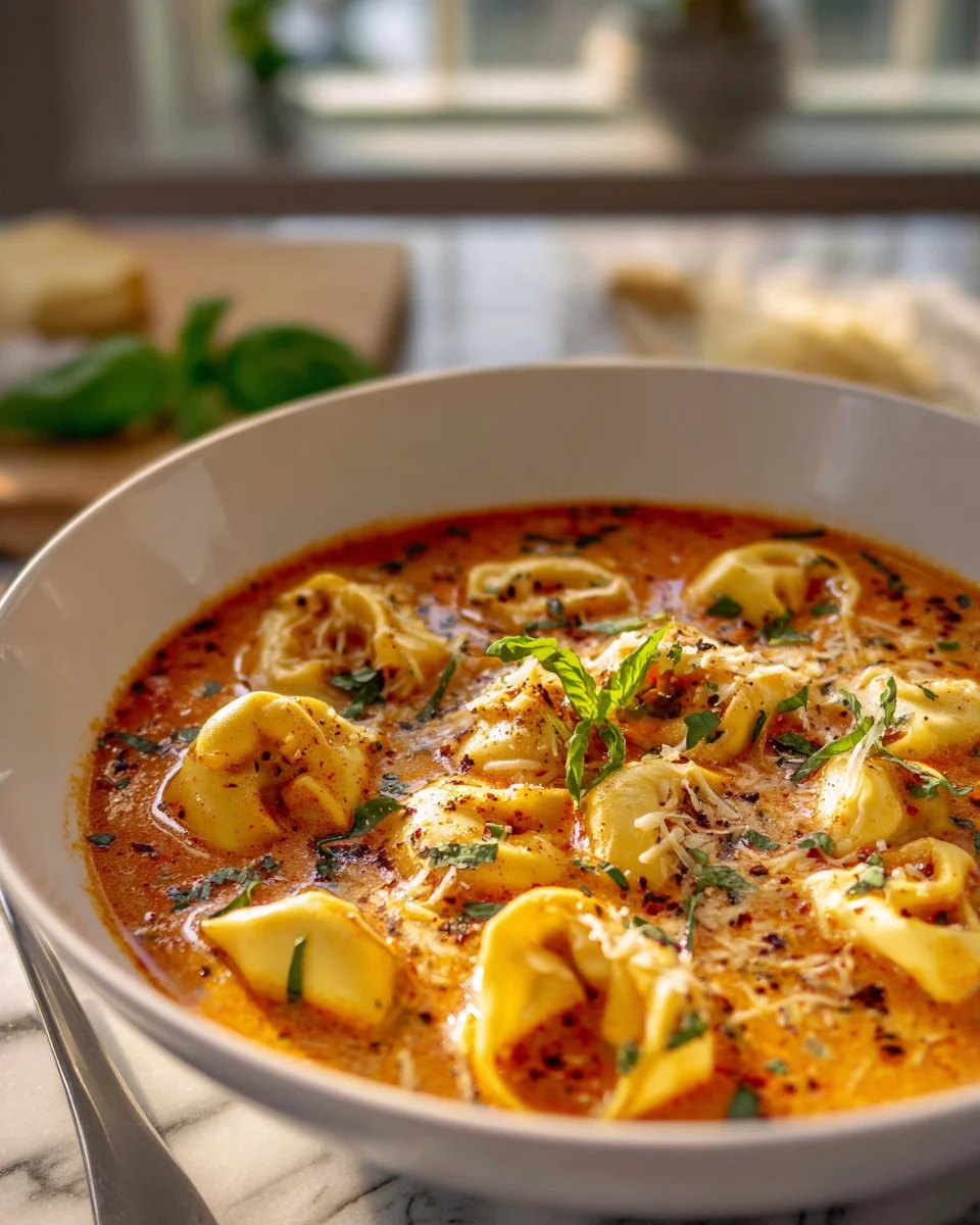 Cheesy Tomato Tortellini Soup: Comfort in Every Spoonful!