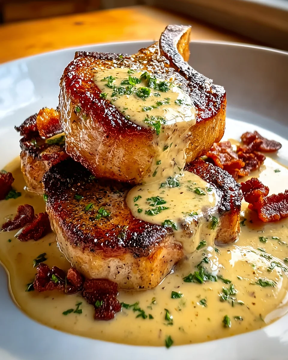 Maple Beef Bacon Chops: Decadent Dijon Cream Sauce Recipe