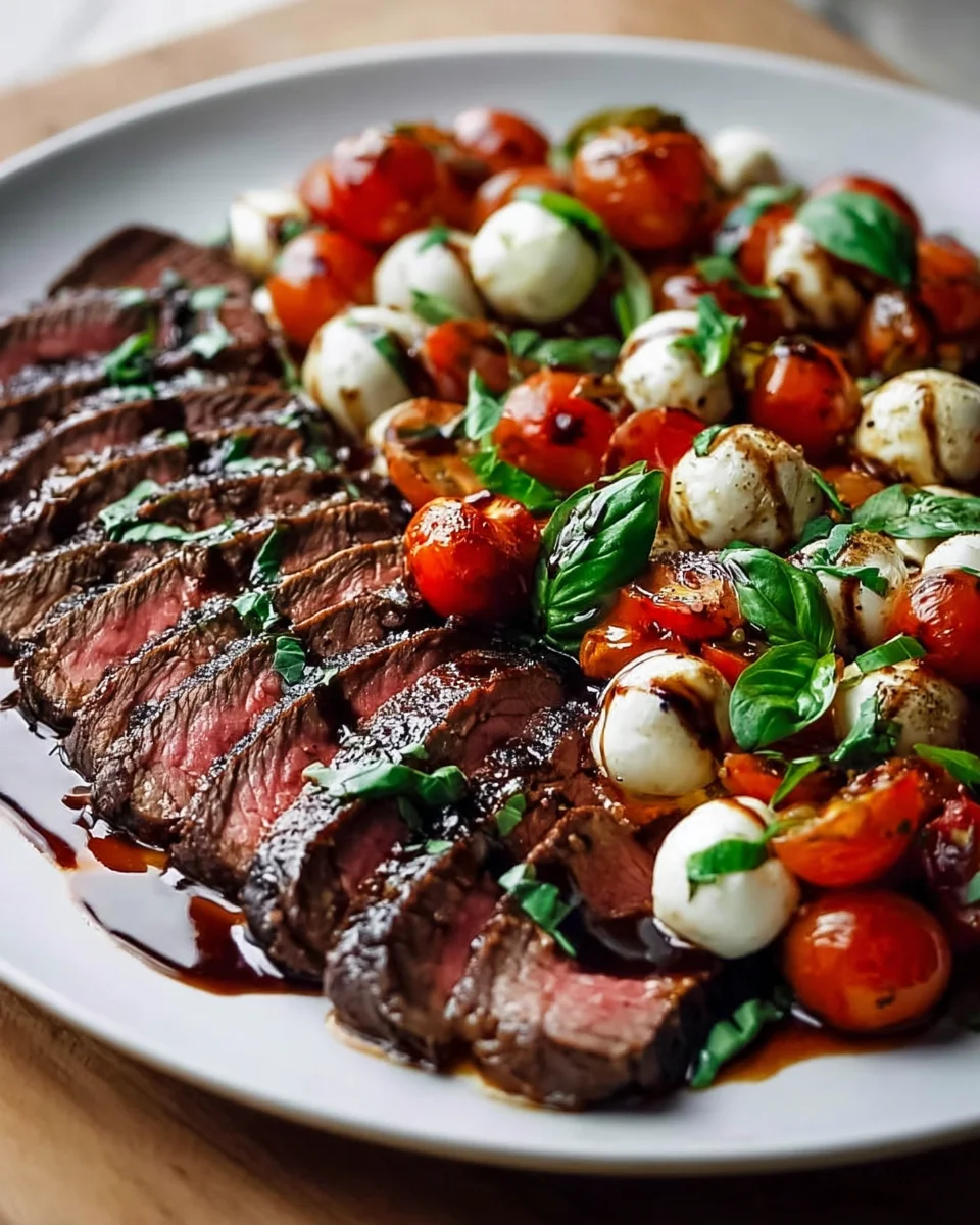 Best Grilled Flank Steak Caprese & Balsamic Recipe