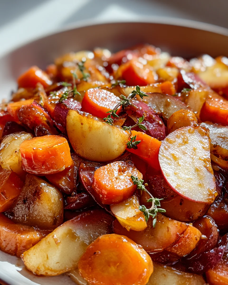 Maple Dijon Roasted Apples & Carrots: A Sweet Savory Delight