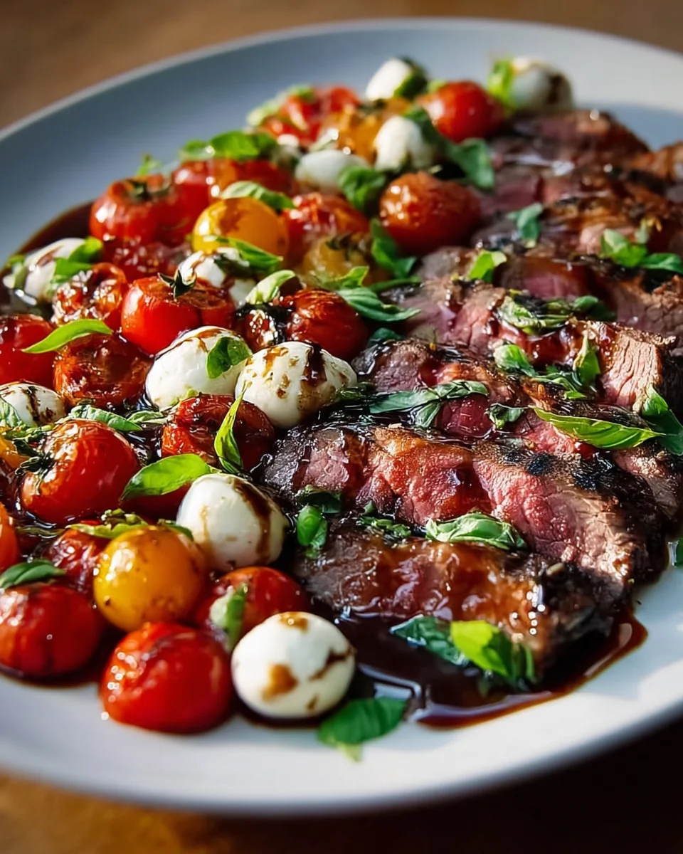 Best Grilled Flank Steak Caprese & Balsamic Recipe
