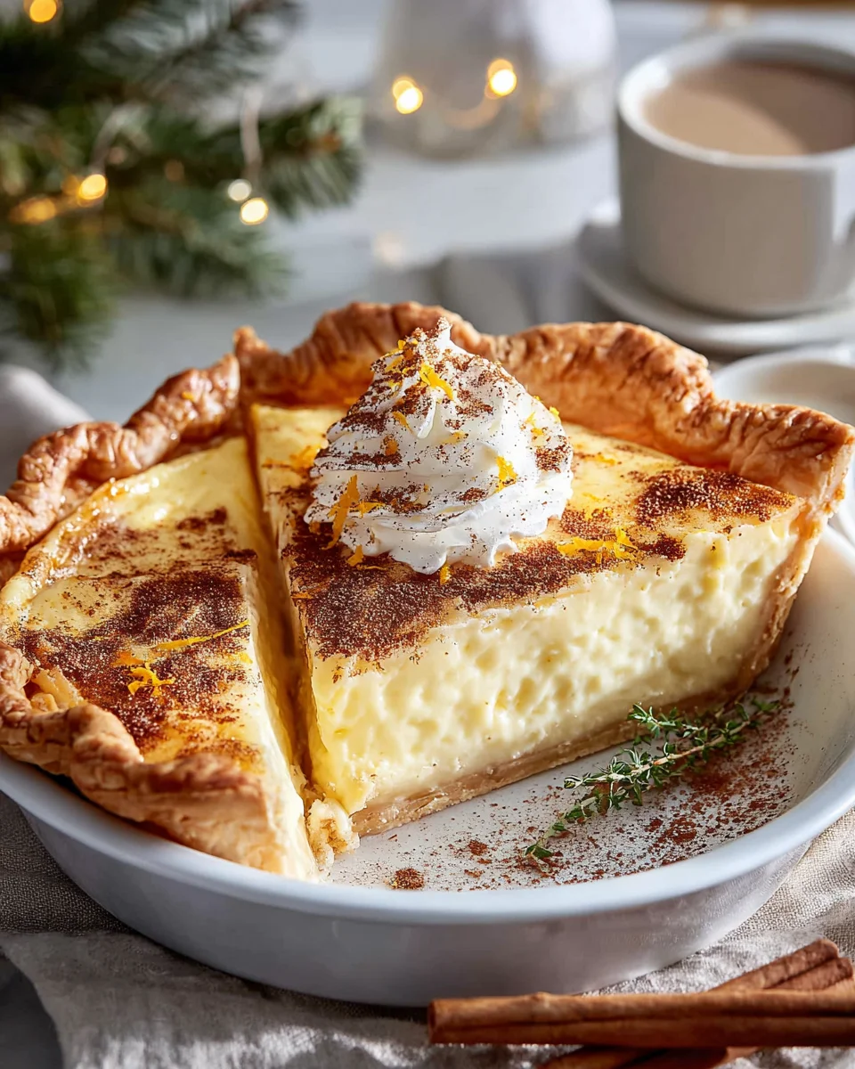 Christmas Eve Cinnamon Vanilla Custard Pie Magic Dessert