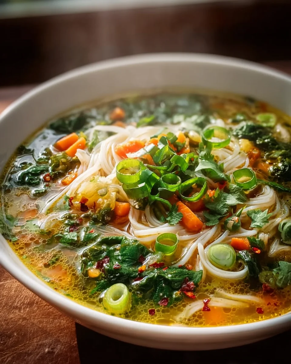 Healing Ginger-Garlic Noodle Broth for Wellness