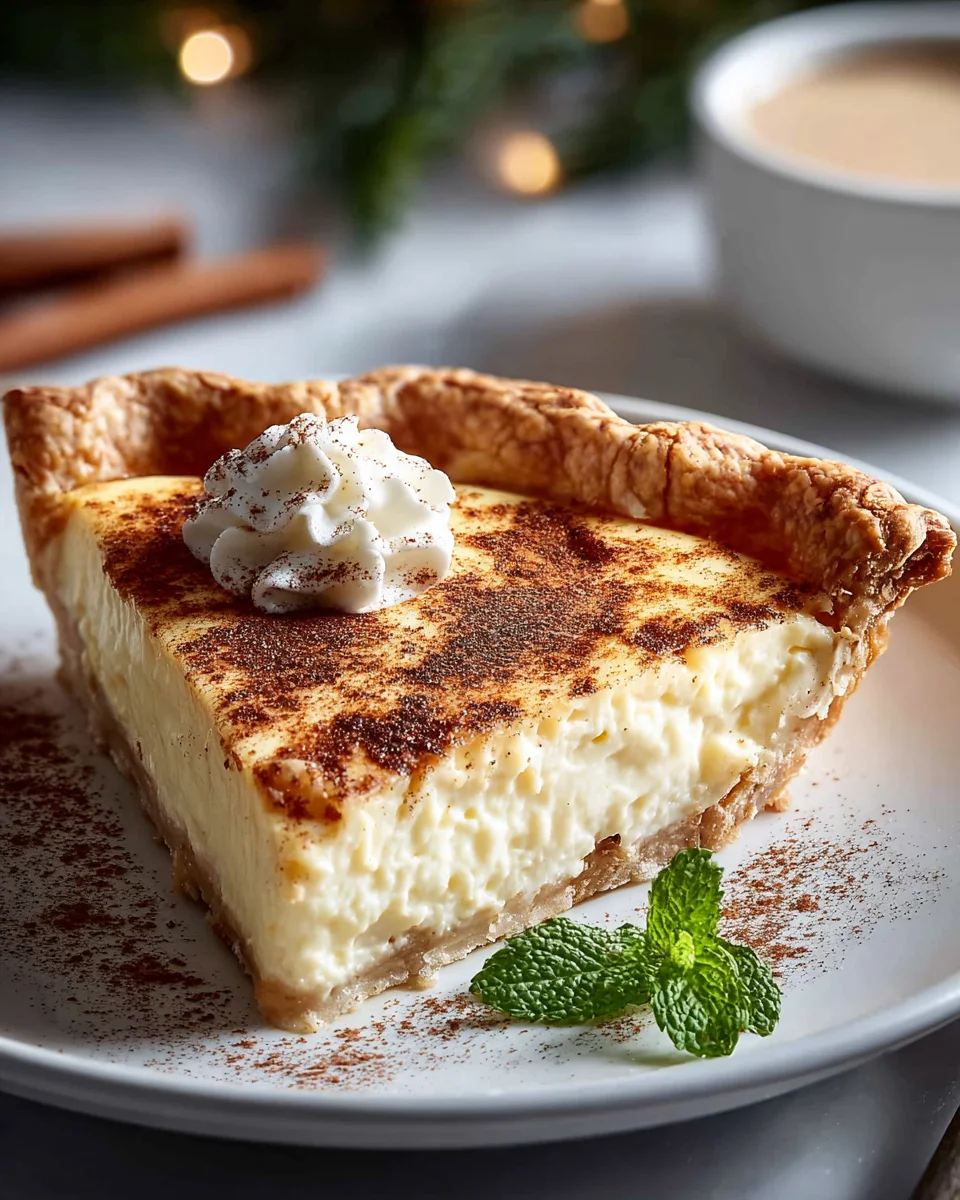 Creamy Christmas Eve Cinnamon Vanilla Custard Pie Delight