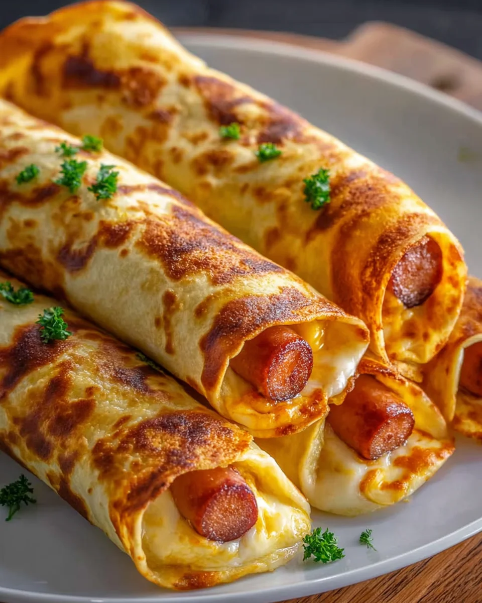 Baked Beef Hot Dogs in Tortilla Dough - Easy Recipe!