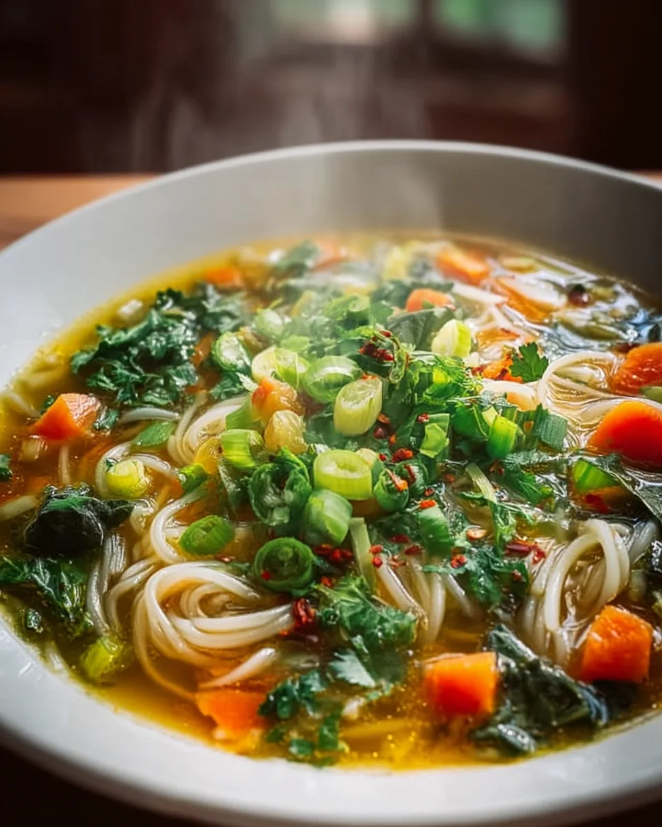 Healing Ginger-Garlic Noodle Broth for Wellness