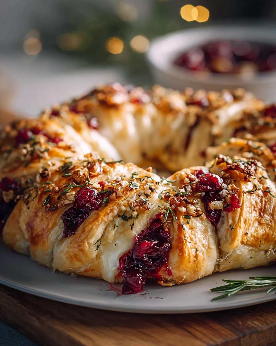 Delicious Brie Cheese and Cranberry Christmas Wreath Recipe