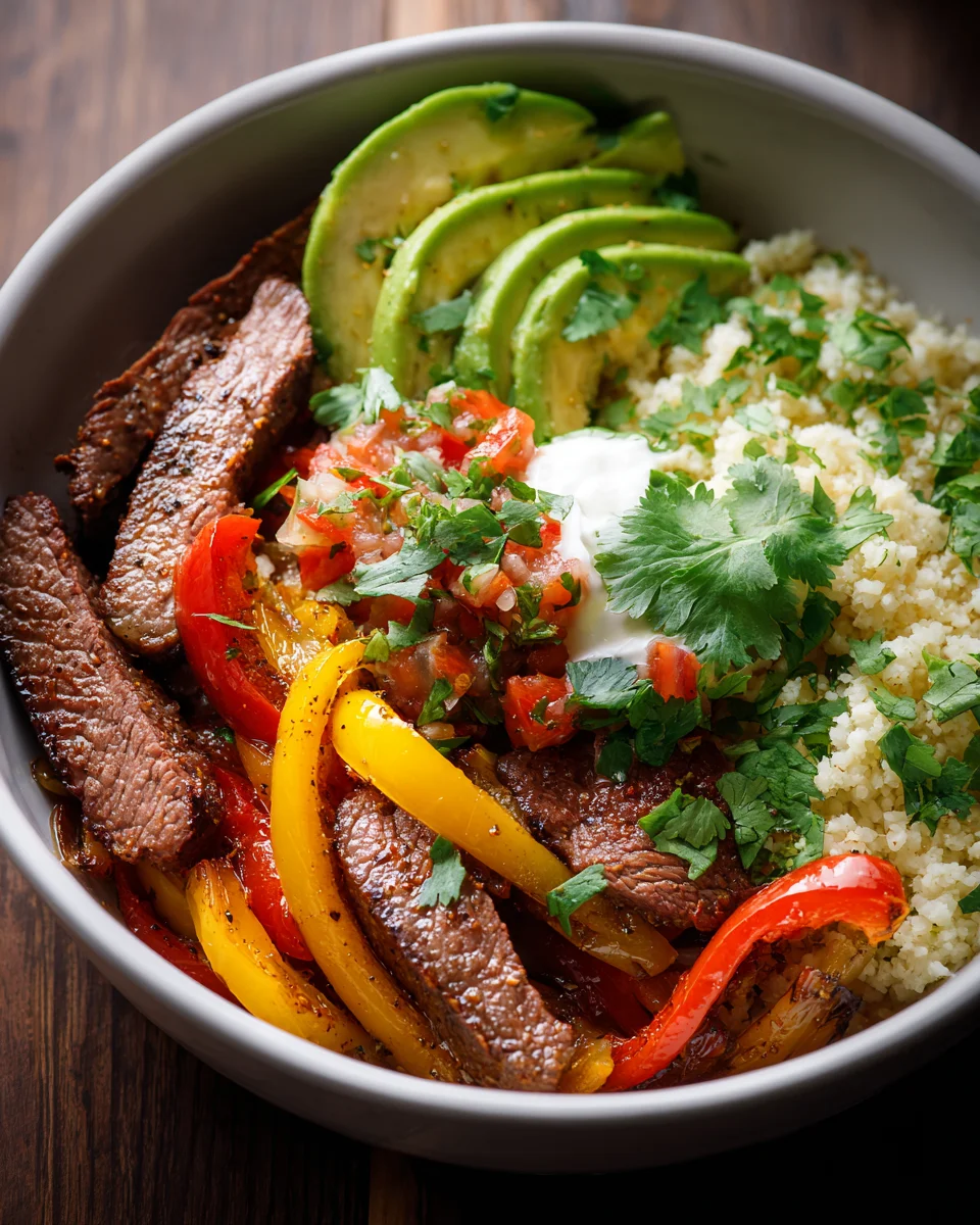 Low Carb Steak Fajita Bowl Recipe - Quick & Healthy