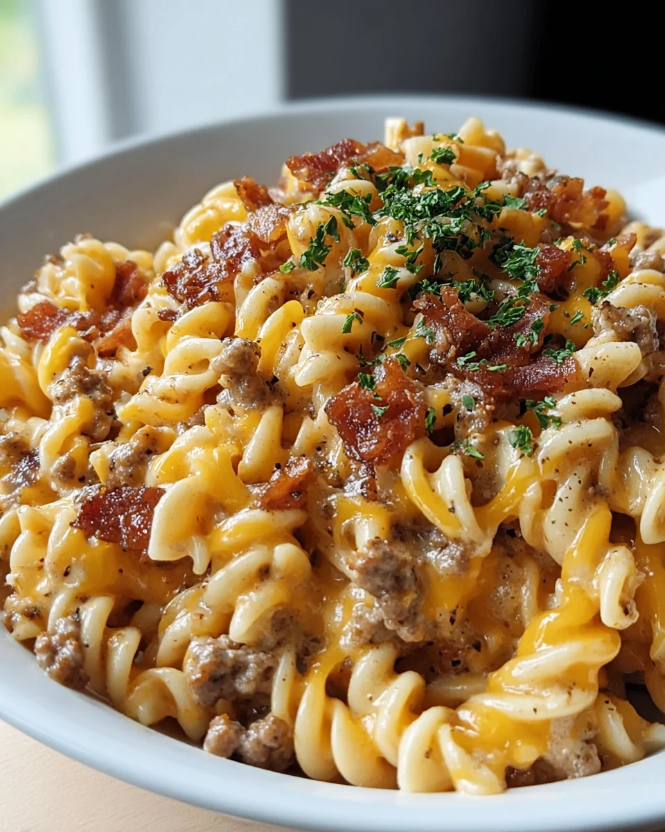 Loaded Beef Bacon Cheeseburger Pasta: A Comforting Delight