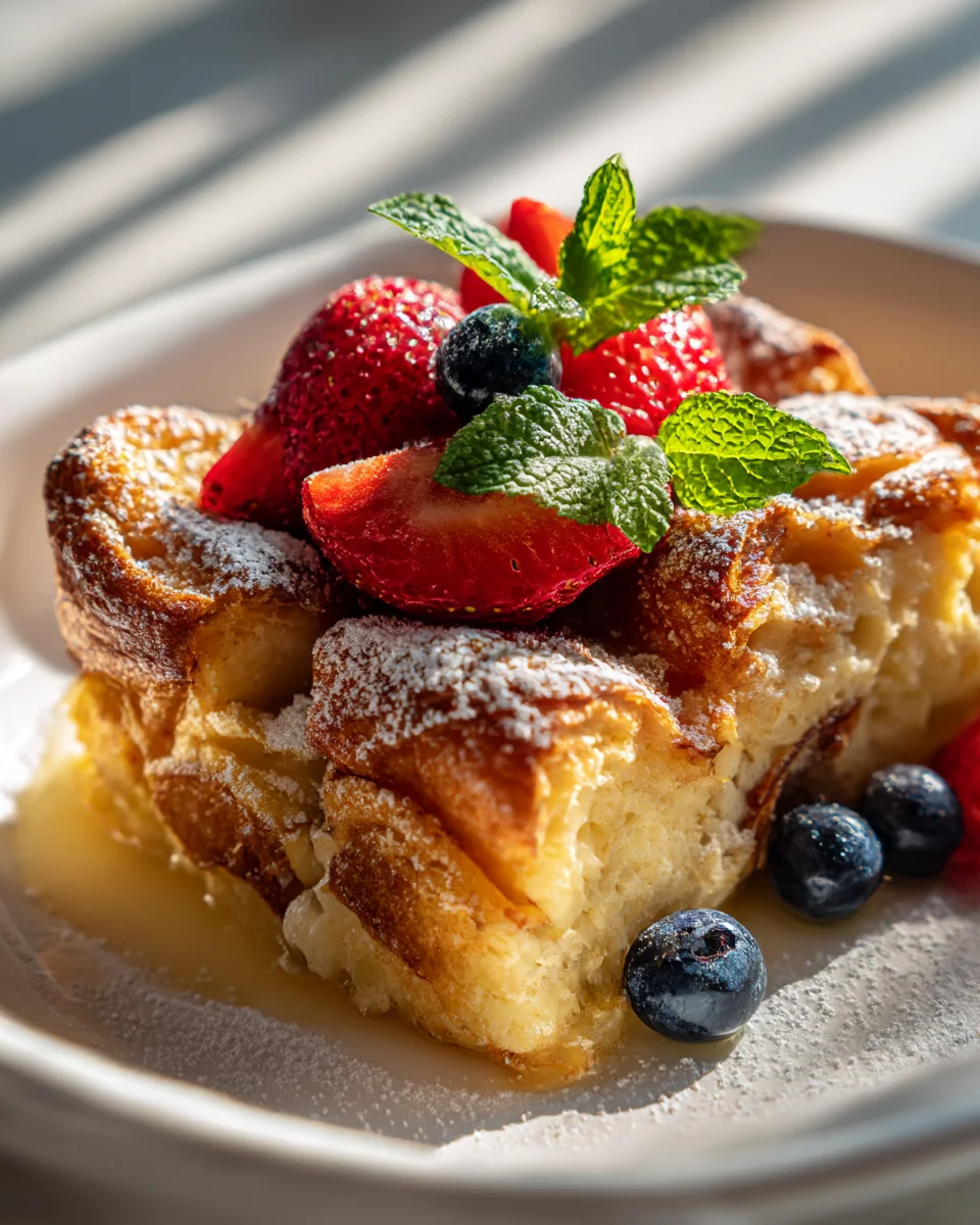 Irresistible Croissant French Toast Bread Pudding Recipe