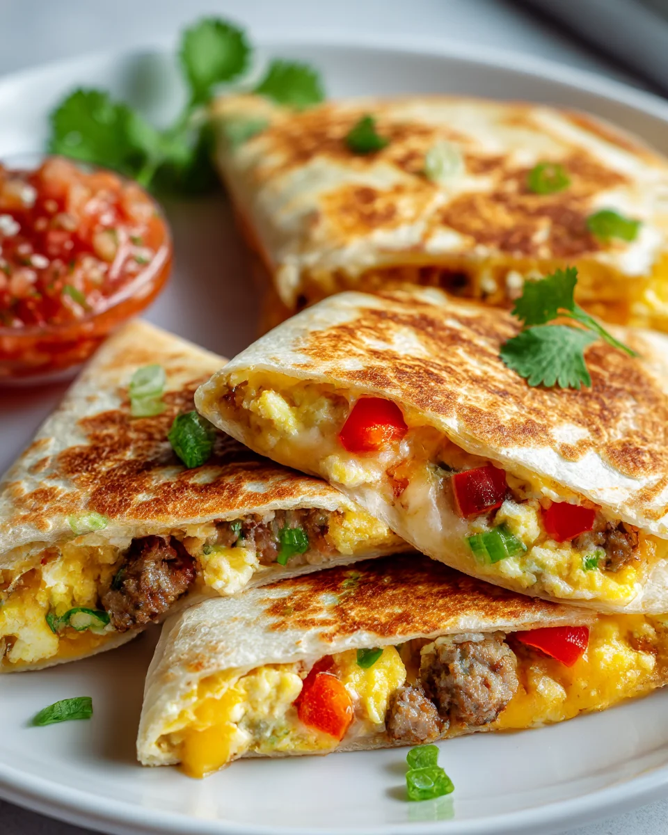Quick & Delicious Beef Sausage & Egg Quesadilla Pockets