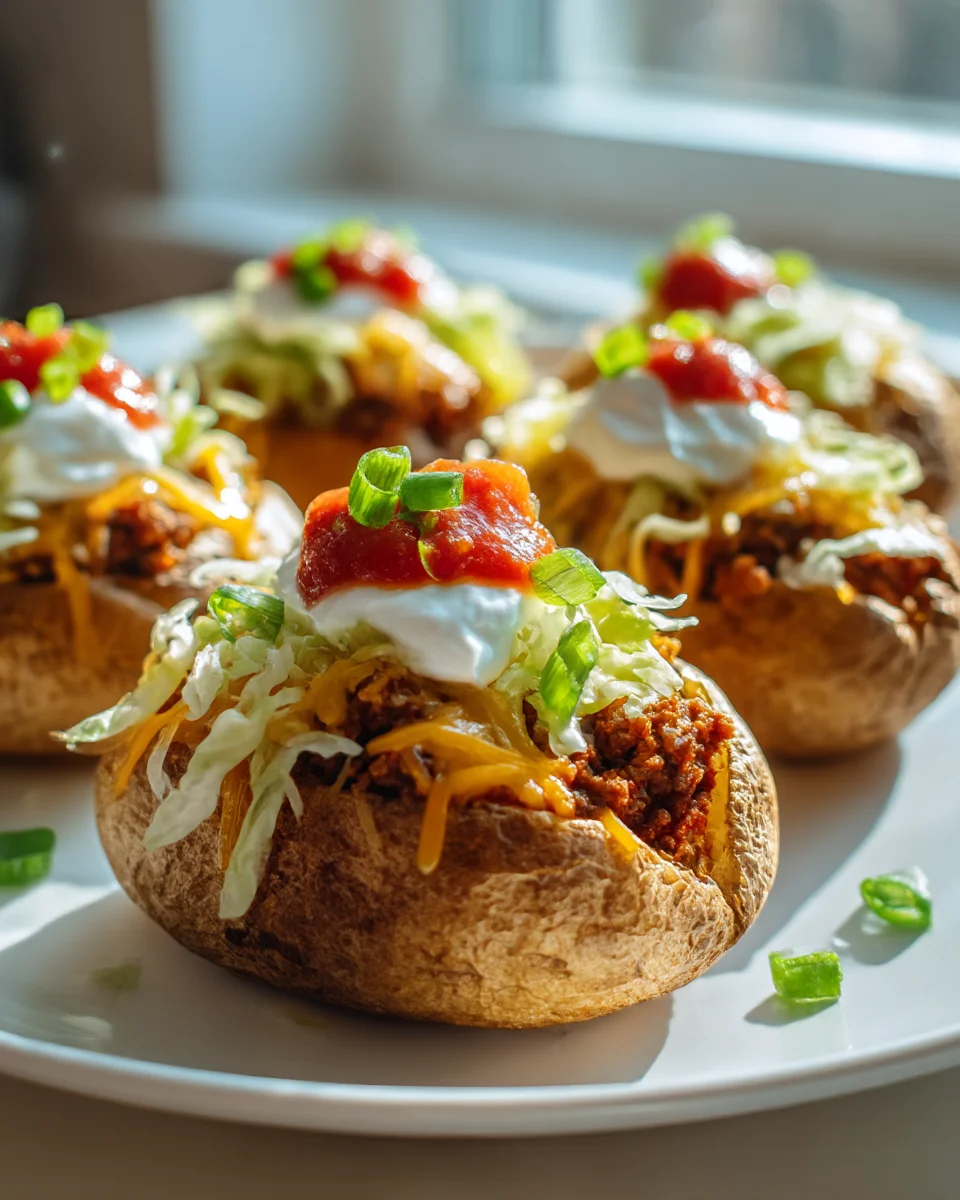 Taco Potatoes: Flavorful Beef-Loaded Baked Potato Delight