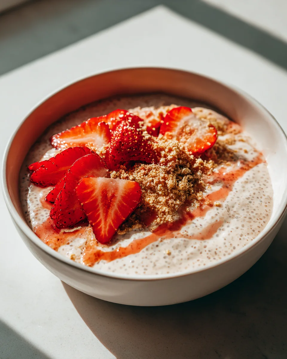 Strawberry Cheesecake Chia Pudding Recipe - Healthy & Easy