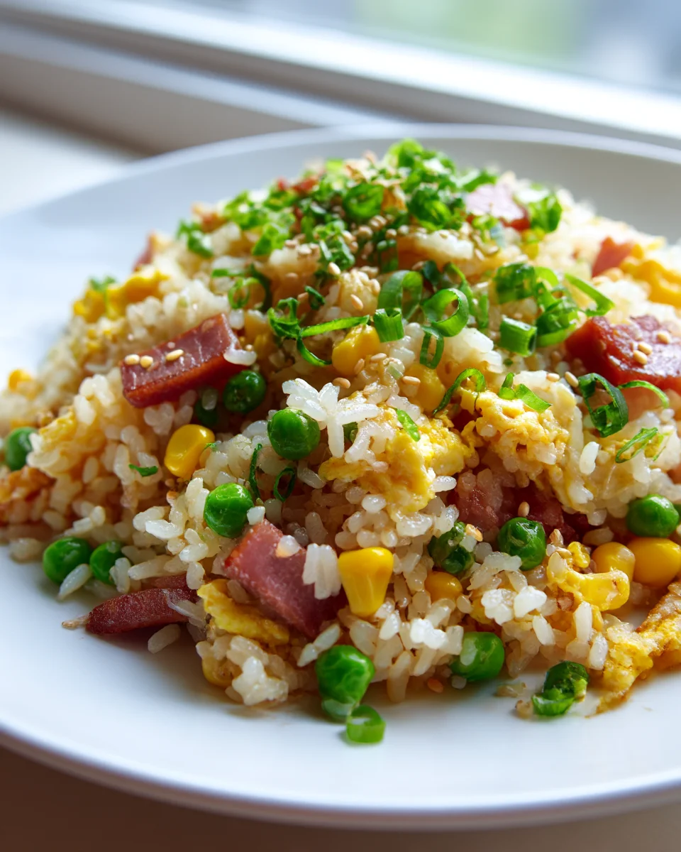 Quick & Easy Beef Bacon Corn Breakfast Fried Rice Recipe