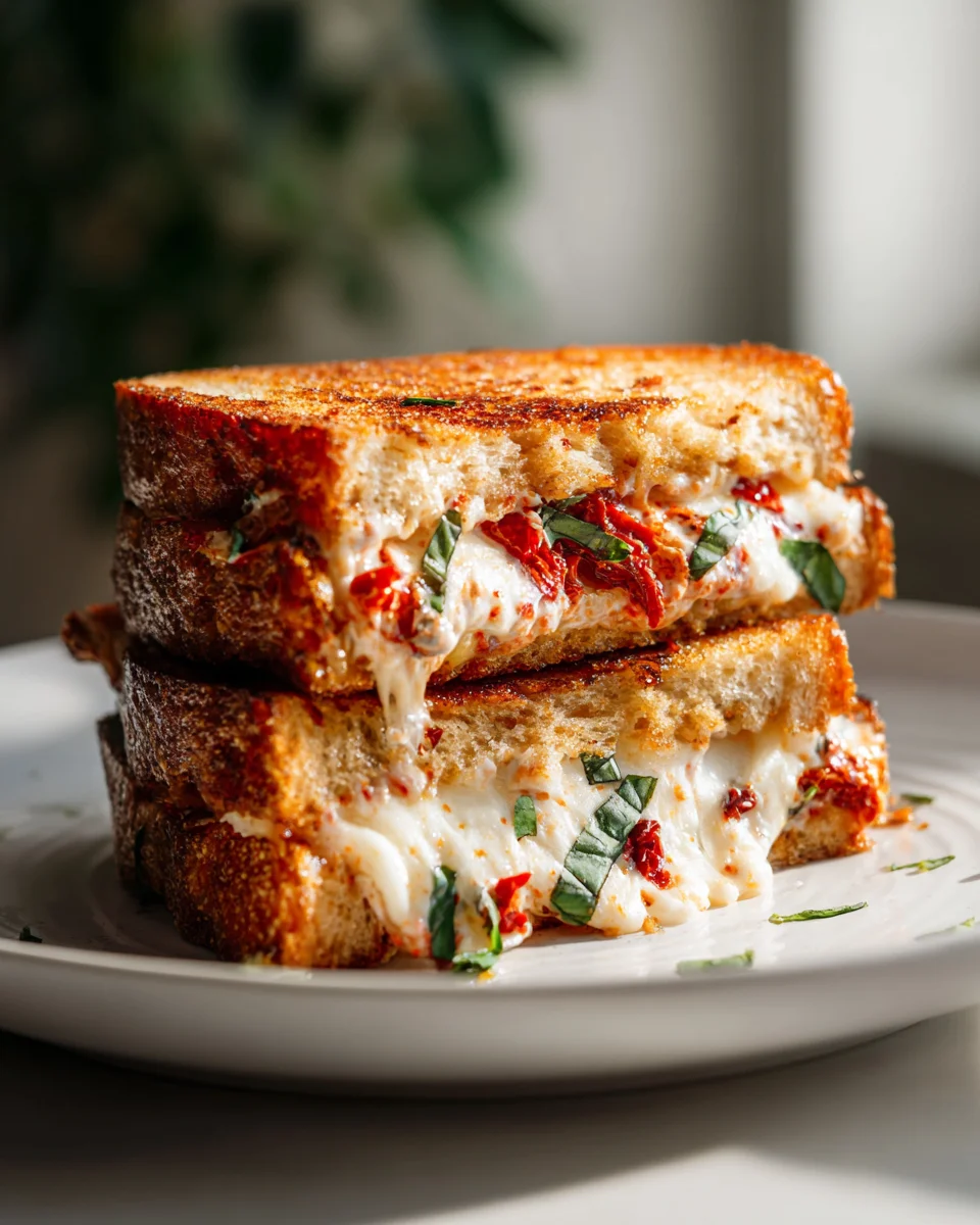 Sun Dried Tomato Grilled Cheese: Ultra Melty & Delicious