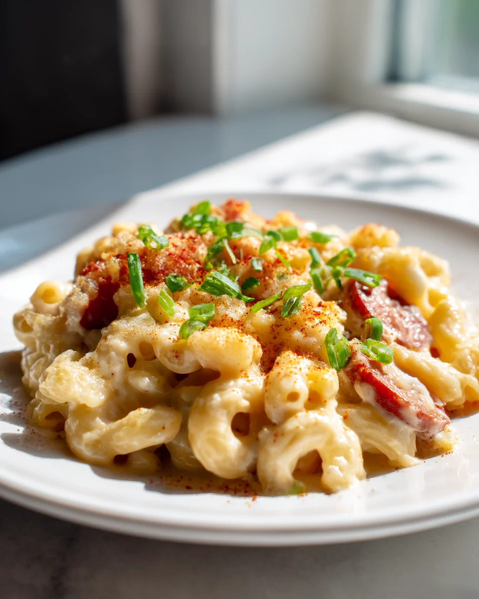 Cajun Beef Sausage Mac & Cheese Bake - Ultimate Comfort!