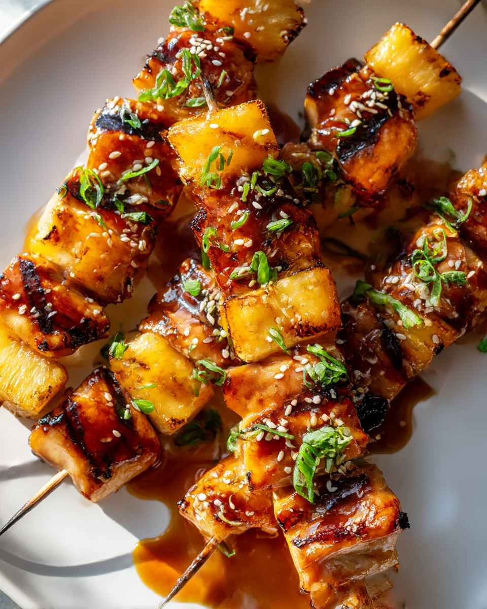 Grilled Pineapple Teriyaki Chicken Skewers | Easy Summer Dinner