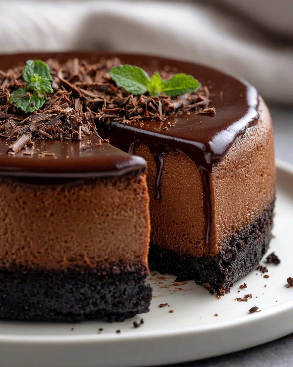 Irresistible Classic Chocolate Cheesecake with Oreo Crust