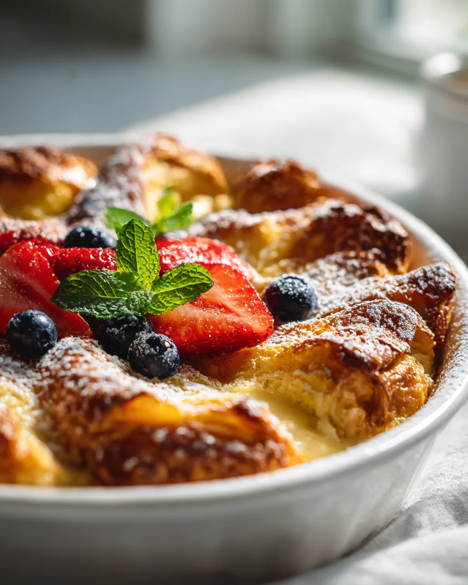 Irresistible Croissant French Toast Bread Pudding Recipe