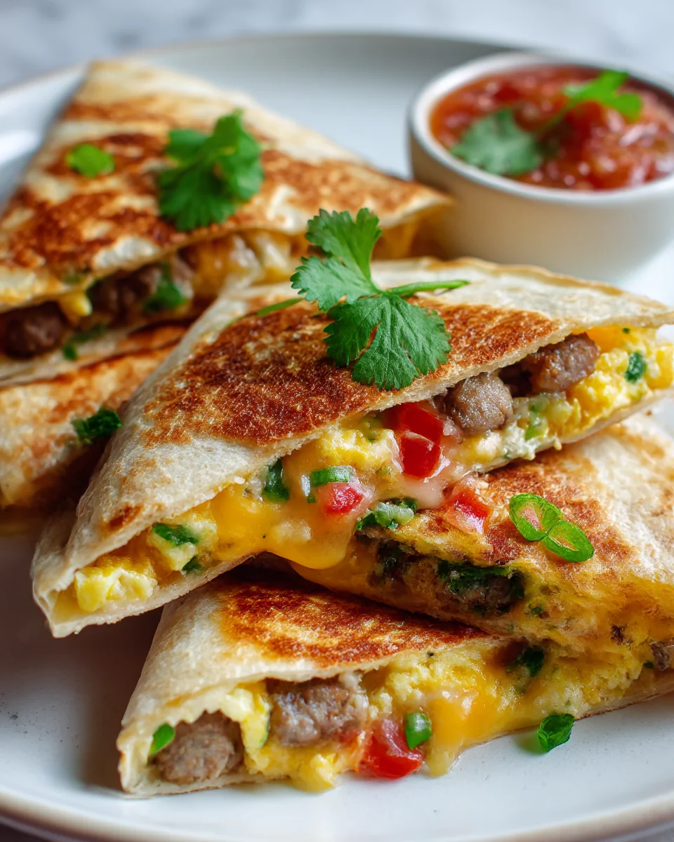 Quick & Delicious Beef Sausage & Egg Quesadilla Pockets