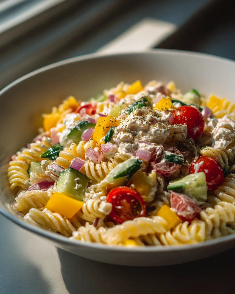 High Protein Cottage Cheese Pasta Salad: Healthy & Easy!