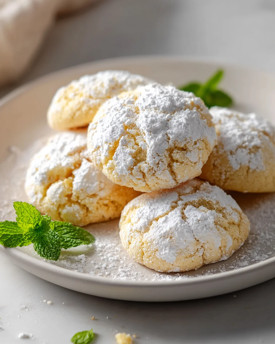 Melt-in-Your-Mouth Gooey Butter Cookies with Powdered Sugar