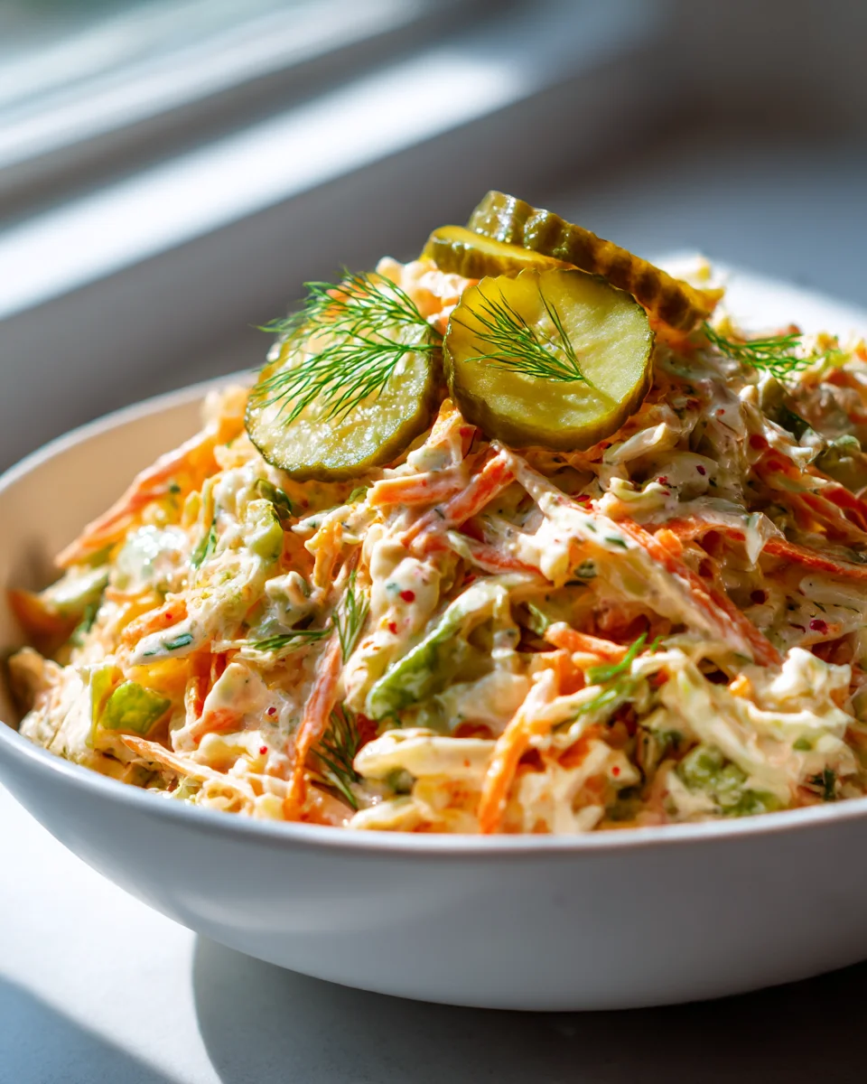 Spicy Dill Pickle Coleslaw: A Zesty Side Dish Delight
