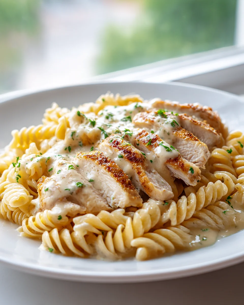 Creamy Garlic Parmesan Chicken & Cheesy Twisted Pasta Recipe