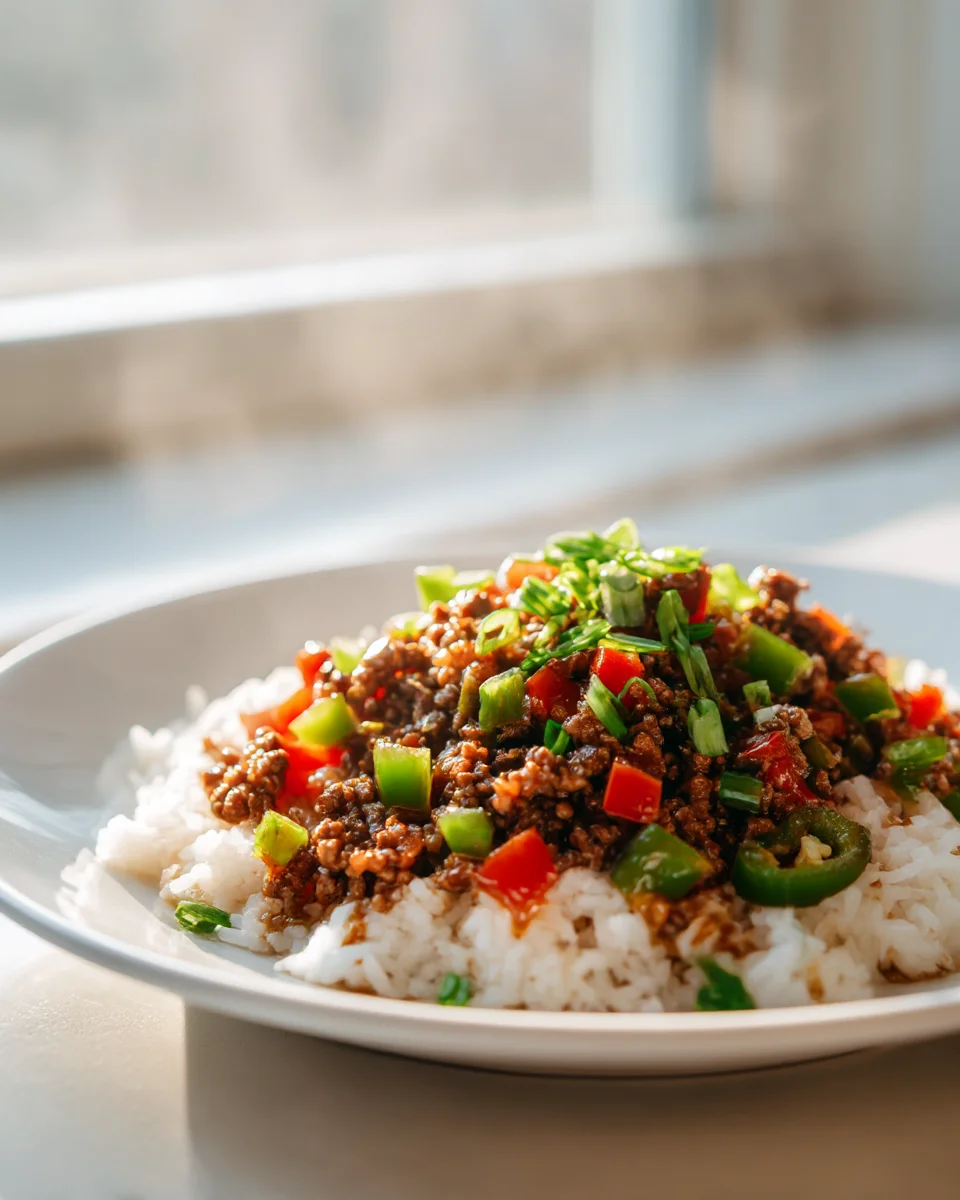 Beef And Pepper Rice Bowl: Quick, Easy & Flavorful