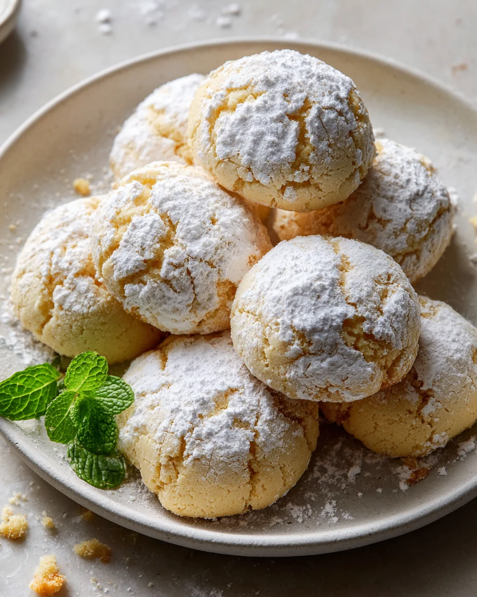 Melt-in-Your-Mouth Gooey Butter Cookies with Powdered Sugar