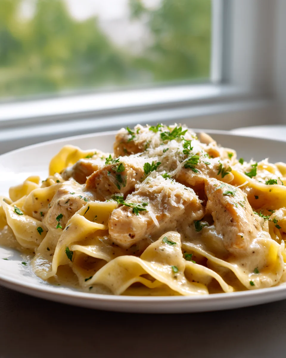 One Pan Creamy Garlic Butter Chicken & Noodles Recipe