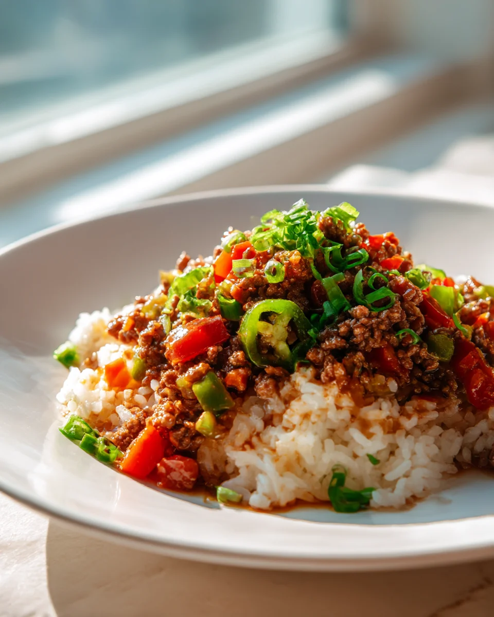 Beef And Pepper Rice Bowl: Quick, Easy & Flavorful