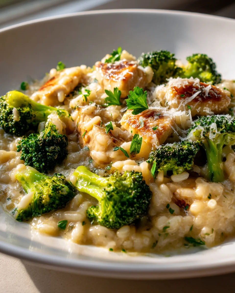 Delicious Baked Chicken & Broccoli Risotto in One Pot