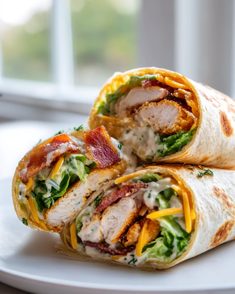 Homemade Ultimate Crispy Beef Bacon Ranch Chicken Wraps
