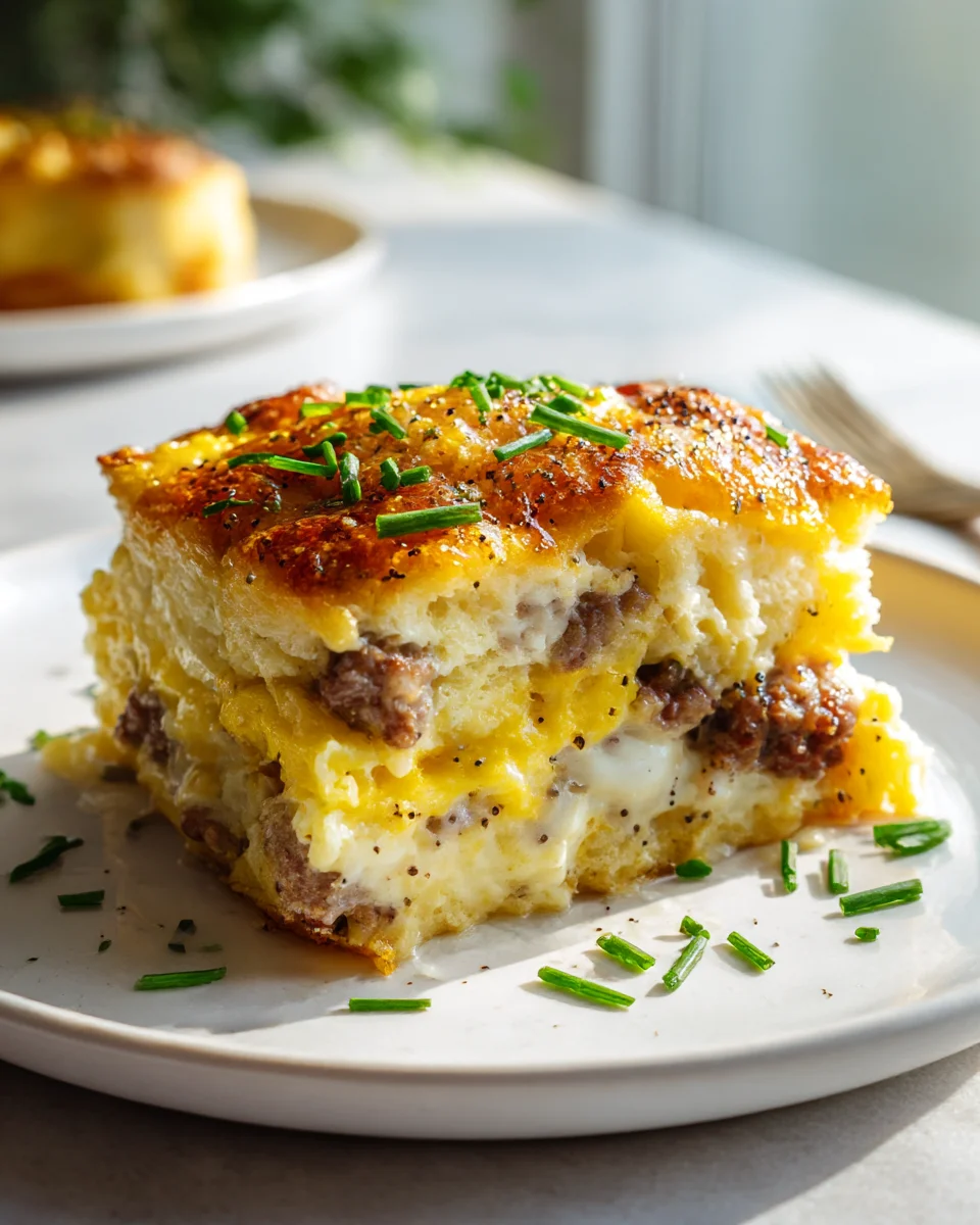 Savory Breakfast Biscuit Pie: Beef Sausage & Eggs Recipe