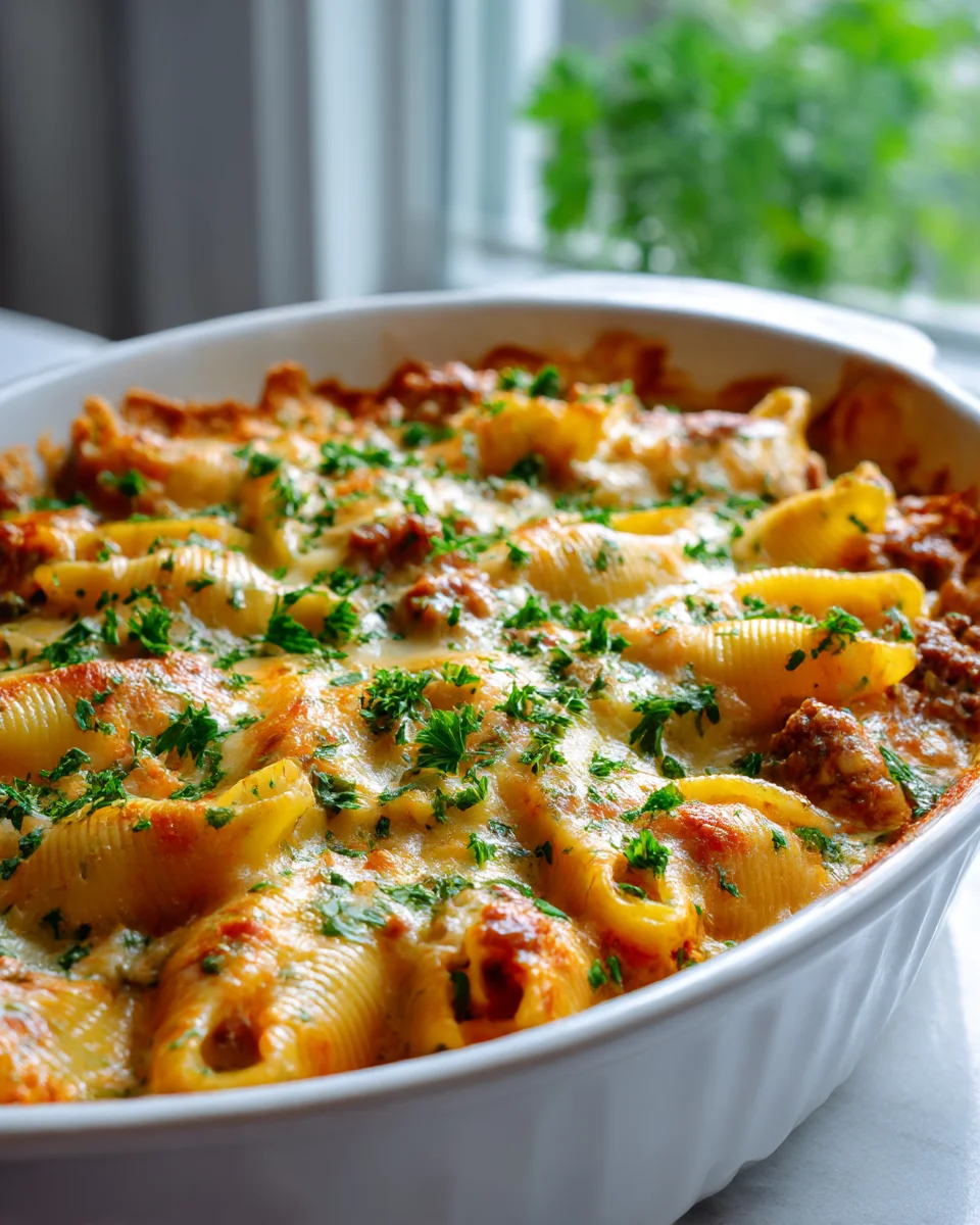 Baked Cheesy Beef & Shells Casserole – Ultimate Comfort Food