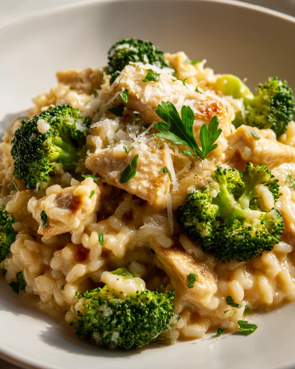 Delicious Baked Chicken & Broccoli Risotto in One Pot
