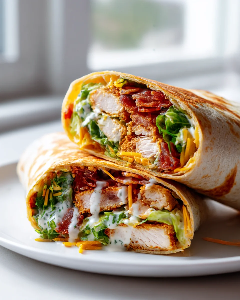 Homemade Ultimate Crispy Beef Bacon Ranch Chicken Wraps