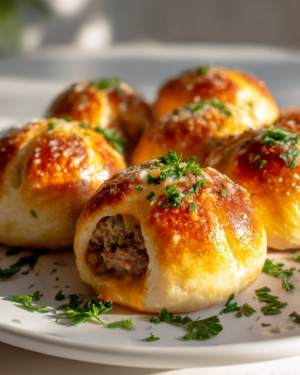 Easy Garlic Parmesan Cheeseburger Bombs: Quick & Delicious!