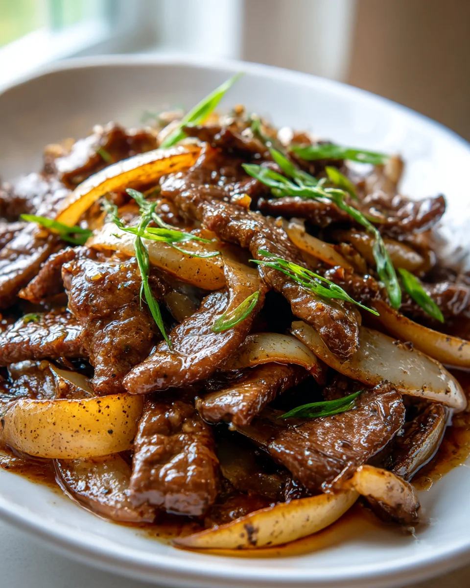 Sizzling Chinese Beef Pepper Steak with Onions – Quick!