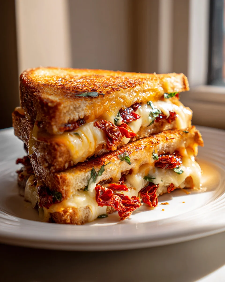Sun Dried Tomato Grilled Cheese: Ultra Melty & Delicious