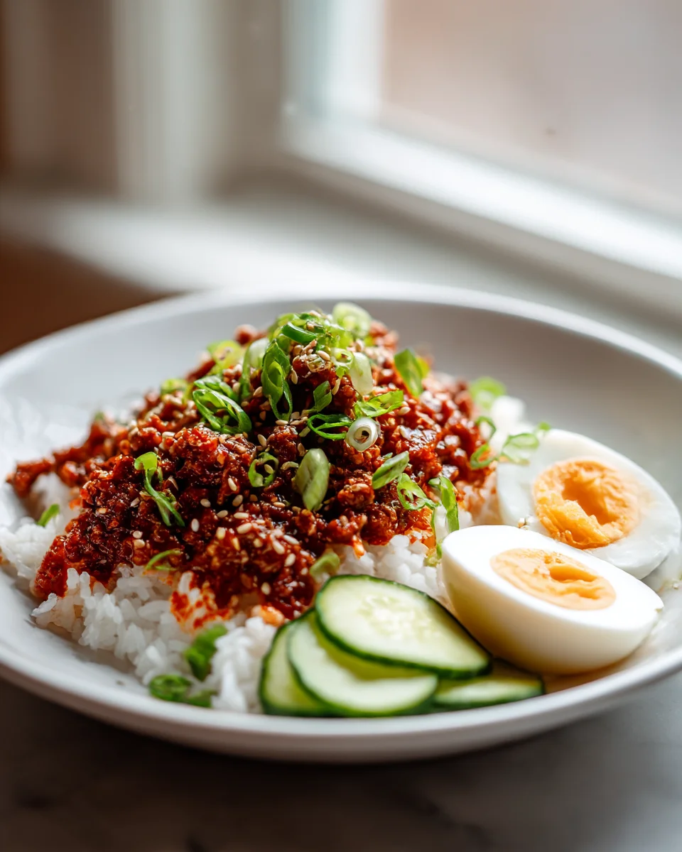 Korean Gochujang Beef Rice Bowl: Spicy, Savory, Delicious!