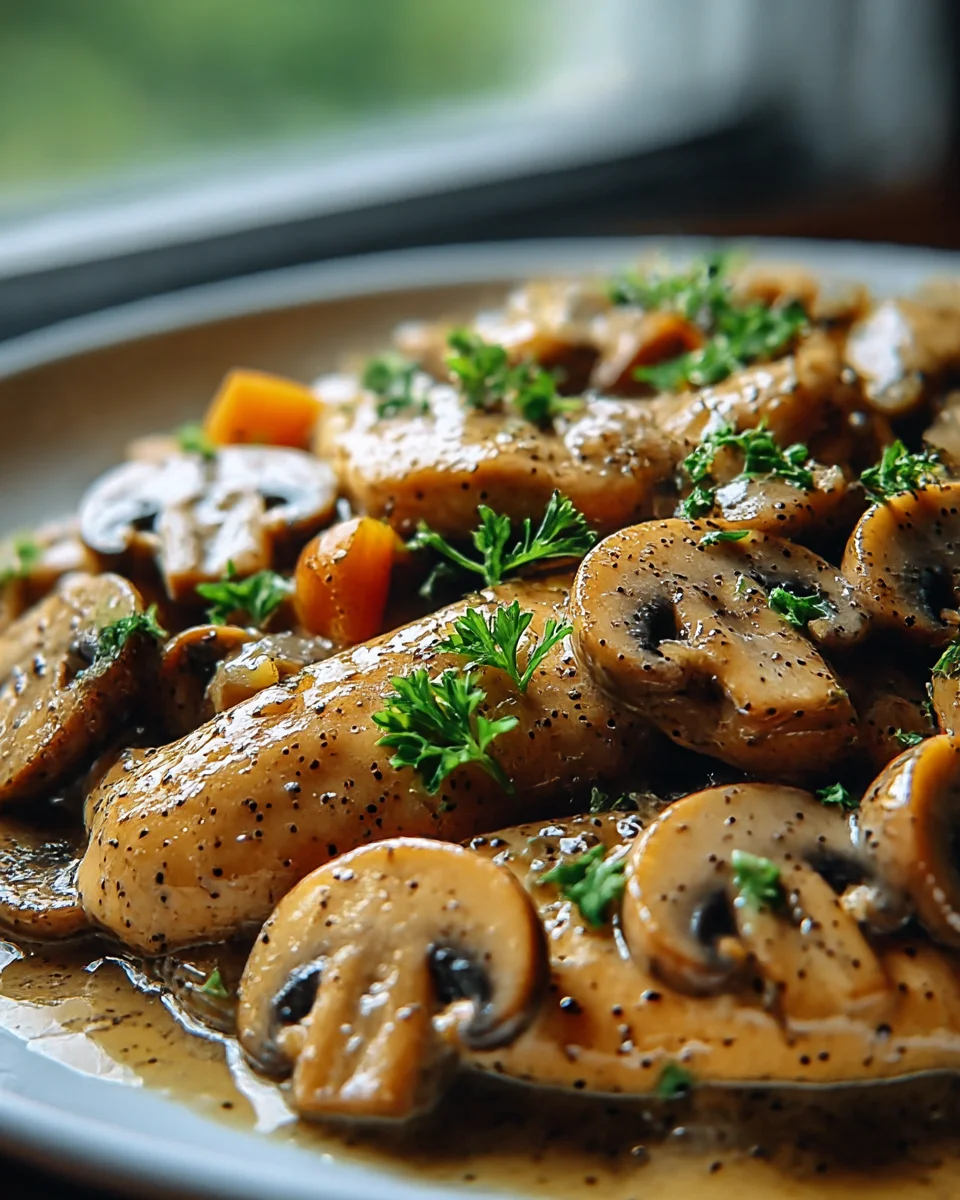 Black Pepper Chicken with Mushrooms - Quick Dinner!