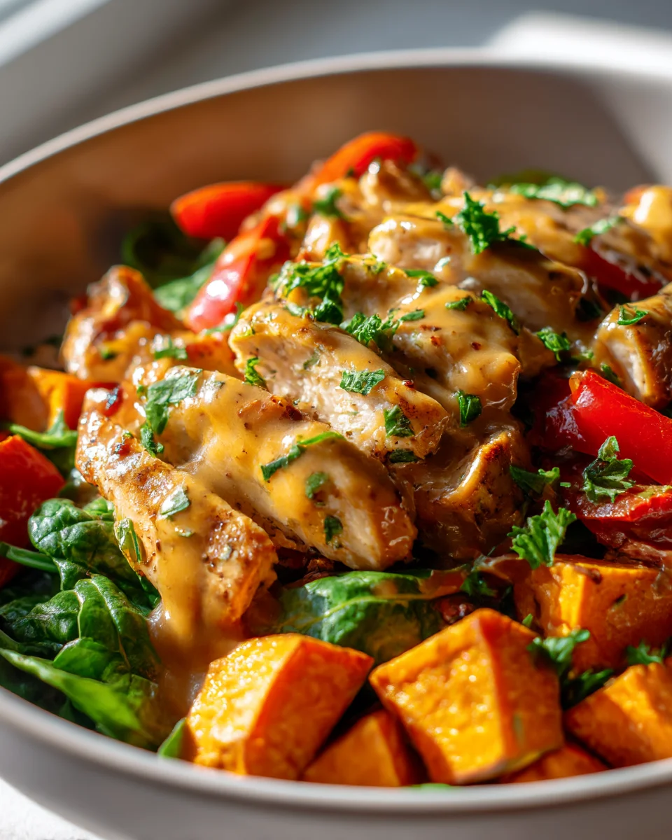 Maple Dijon Chicken Sweet Potato Veggie Bowls Recipe Delight
