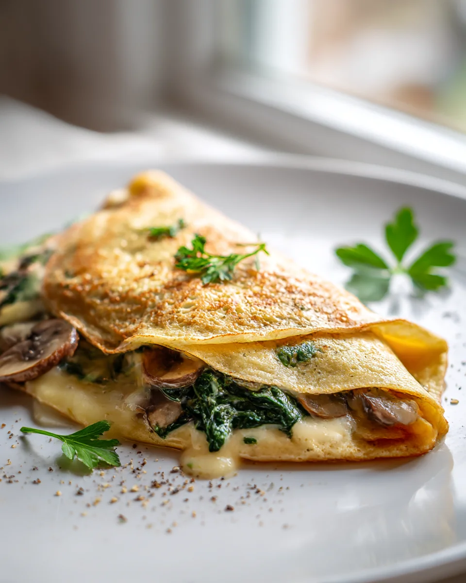 Spinach Mushroom & Swiss Crepes: Quick & Easy Recipe!