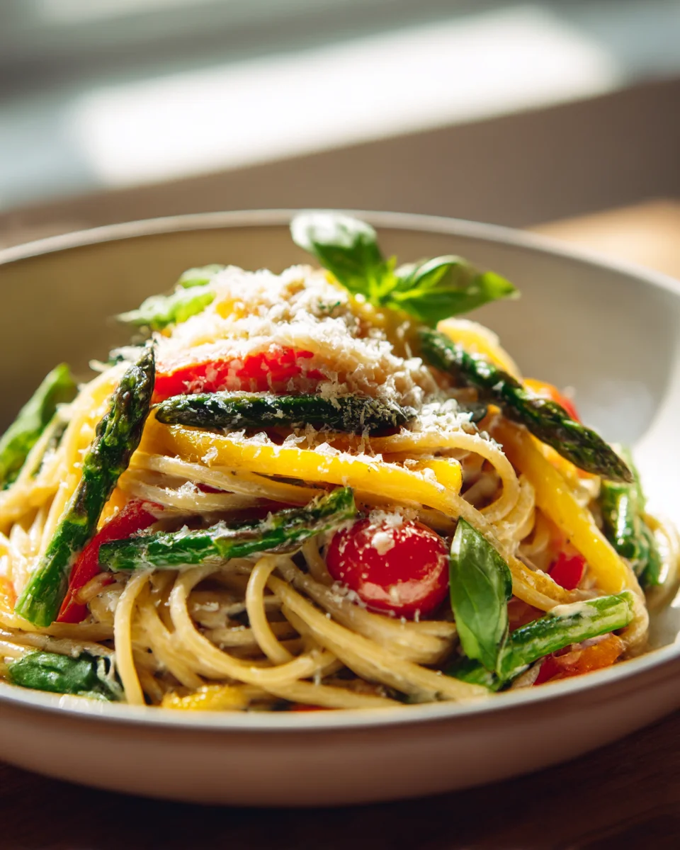 Creamy Parmesan Pasta Primavera: Fresh Veggie Delight