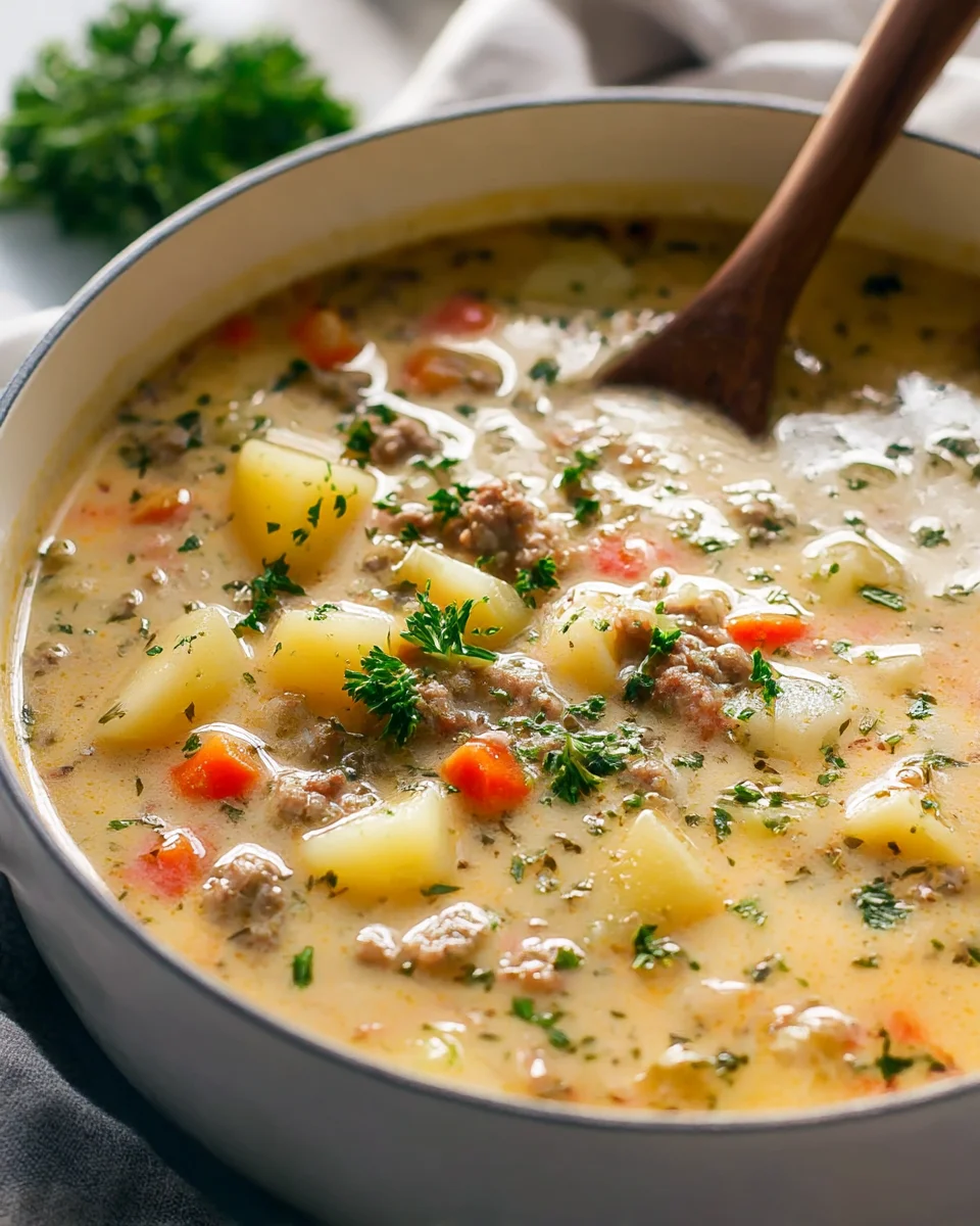 Hearty Beef Sausage Potato Soup - Comfort in Every Bite!